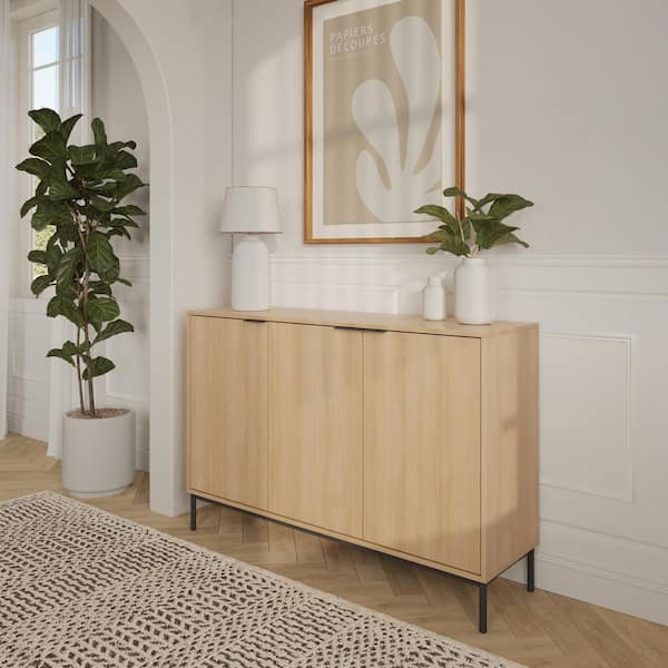 Connor Natural Blonde Oak Composite 3-Door Buffet