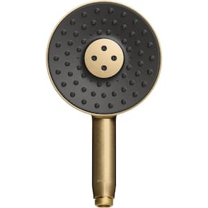 Statement 3-Spray Patterns with 1.75 GPM 5.125 in. Wall Mount Handheld Shower Head in Vibrant Brushed Moderne Brass