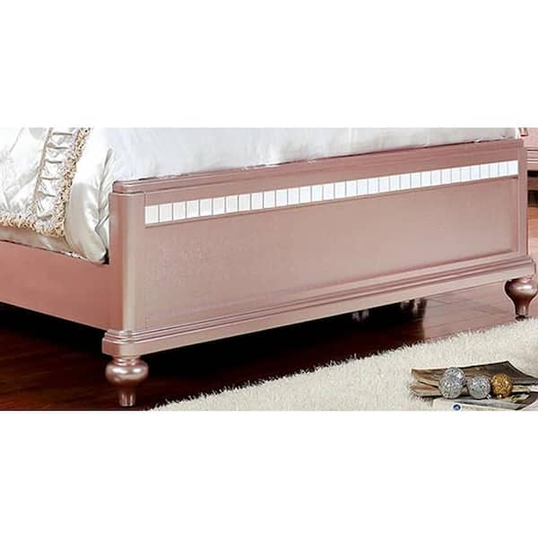 Rose Gold Twin Bed Cm7171rg T, Rose Gold Twin Bed Frame