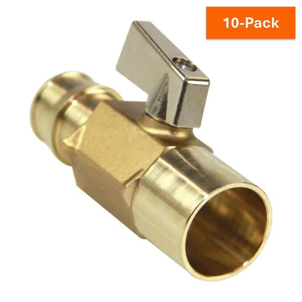 ProPEX 3/4 in. PEX-A Expansion Barb x 3/4 in. Copper Lead-Free Brass Quarter-Turn Ball Valve Adapter (10-Pack)