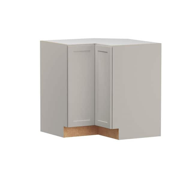Designer Series Melvern 36 in. W x 24 in. D x 34.5 in. H Assembled Lazy Susan Corner Base Cabinet in Heron Gray