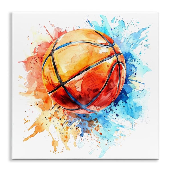 Stupell Industries Basketball Chromatic Splash by LSR Design Studio Unframed Sports Graphic Art Print 12 in. x 12 in.