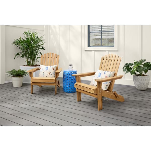 Hampton Bay Natural Folding Acacia Adirondack Chair FRN-802730-N