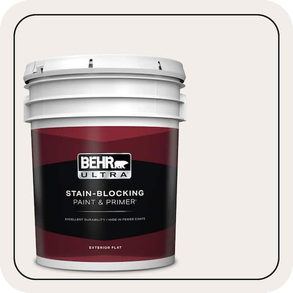 BEHR ULTRA 5 gal. #RD-W10 New House White Flat Exterior Paint & Primer