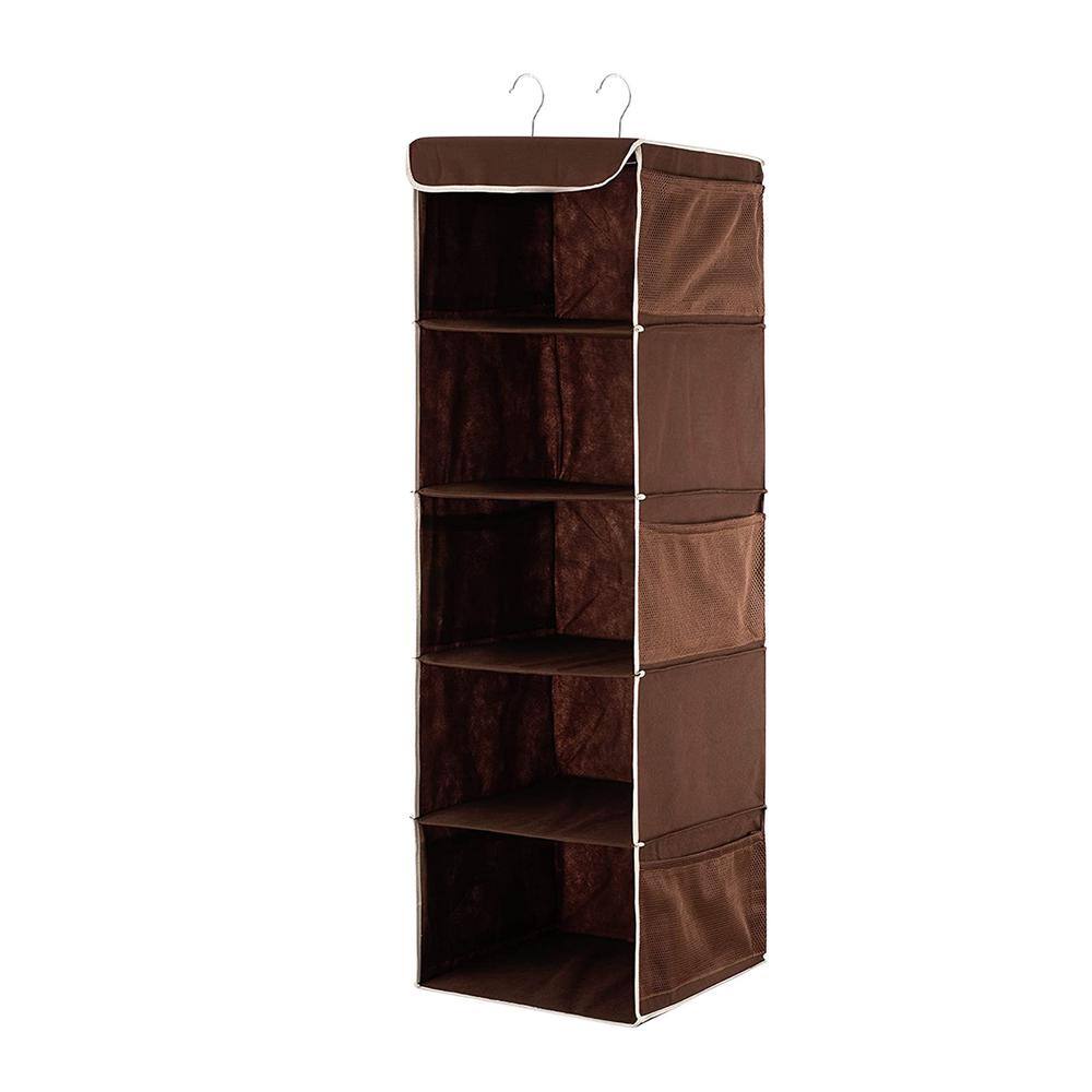 OSTO 42 in. H Brown/Java Fabric Hanging Closet Organizer OH5128BWNH