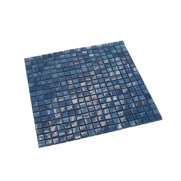 Apollo Tile Skosh 11.6 in. x 11.6 in. Glossy Navy Blue Glass
