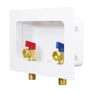 1/2 in. Sweat/MIP Brass Valve Fittings in White ABS Plastic Washing Machine Center Outlet Box