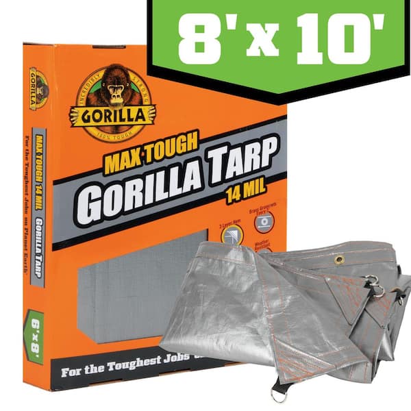 Gorilla 8 ft. W x 10 ft. L Silver Heavy Duty Tarp