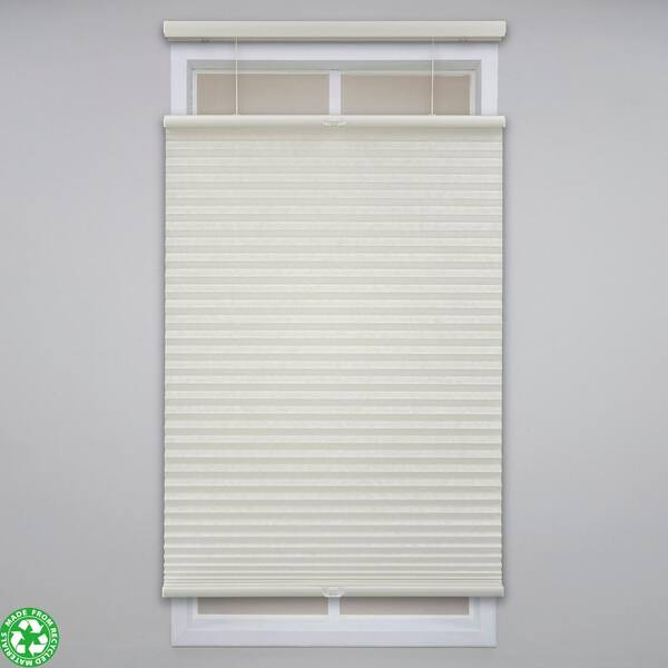 DEZ FURNISHINGS Cordless Cellular Shade – Top Down Bottom Up Light Filtering, 33" W X 48" H, Ivory, Honeycomb Design