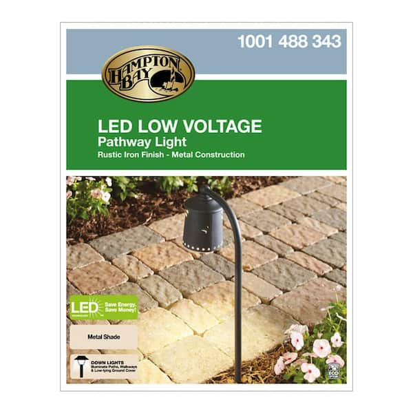 Hampton Bay Low-Voltage Black Outdoor Integrated LED Landscape Path Light  with Ribbed Glass Lens NXT-LV-2002 - The Home Depot