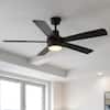 Hampton Bay Fanelee 54 in. Smart Ceiling Fan with Light Kit and Remote - Matte Black