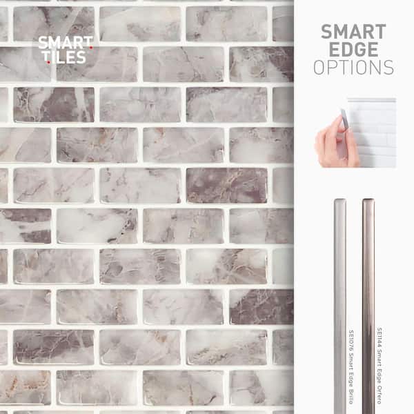 Smart Tiles Smart Edge Brillo Peel and Stick Backsplash Trim