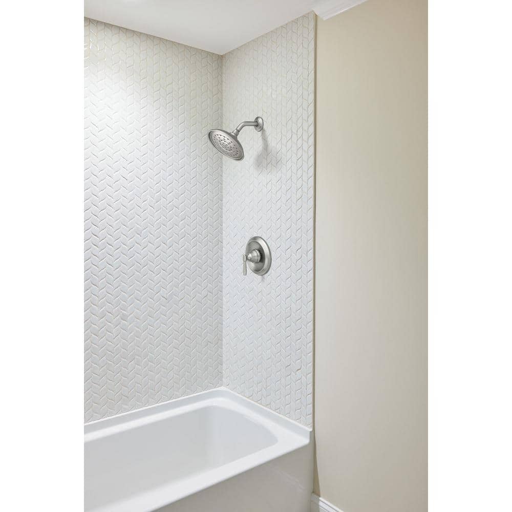 Moen Halle Brushed Nickel Shower Faucet Trim Set with Wide Showerhead