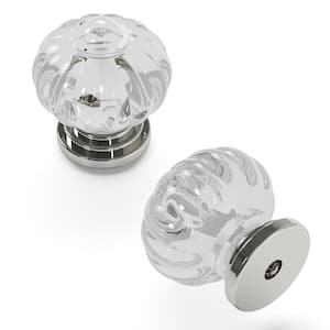 Crystal Palace 1-1/8 in. Dia Crysacrylic with Polished Nickel Finish Cabinet Knob (10-Pack)