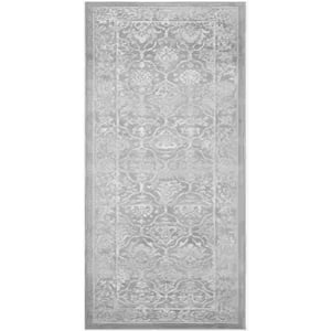 Wilton Vintage Gray 2 ft. 3 in. x 7 ft. 3 in. Moroccan Runner Low Pile Distressed Non-Shedding in Rectangle Area Rugs