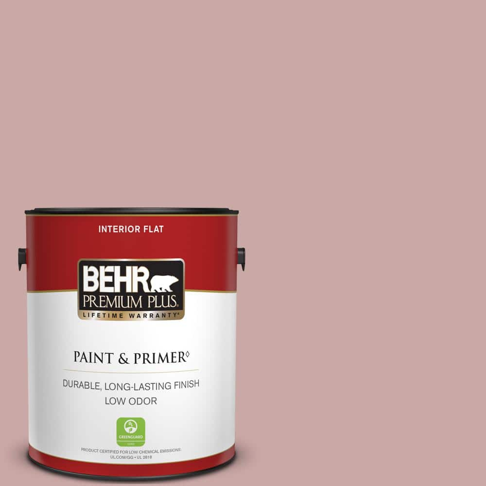 1 gal. #140E-3 Rose Bisque Flat Low Odor Interior Paint & Primer -  BEHR PREMIUM PLUS, 01712801