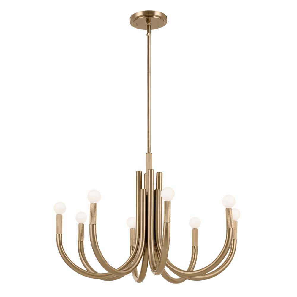 Odensa 29.25 Inch Champagne Bronze 8-Light Chandelier