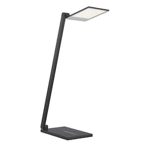 Kovacs 18 in. Black Dimmable Integrated OLED Desk Lamp with Sliding Touch Dimmer Switch and Aluminum Shade