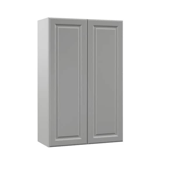 Hampton Bay Designer Series Elgin Assembled 27x42x12 in. Wall Kitchen Cabinet in Heron Gray