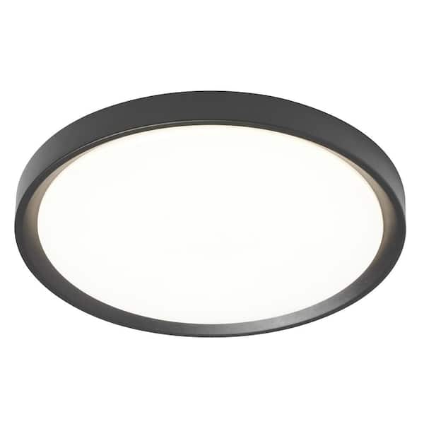 Dainolite Frida 15.75 in. 1-Light Sandy Black Integrated LED Flush Mount