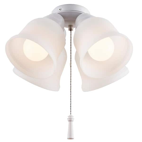 Appal pepermunt Tol Hampton Bay Gazelle 4-Light LED Matte White Universal Ceiling Fan Light Kit  91303 - The Home Depot