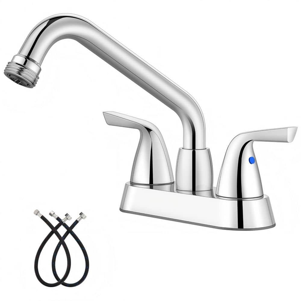 1-Piece 2 Arc Handle Utility Sink Faucet with Swivel Spout in Polish Chrome, NPT 3/4 Threaded End and Installation Kit price history on PriceWatchPro