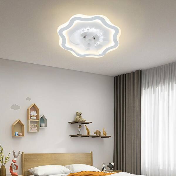 OUKANING 19 in. Modern Integrated LED Indoor Flower Shape