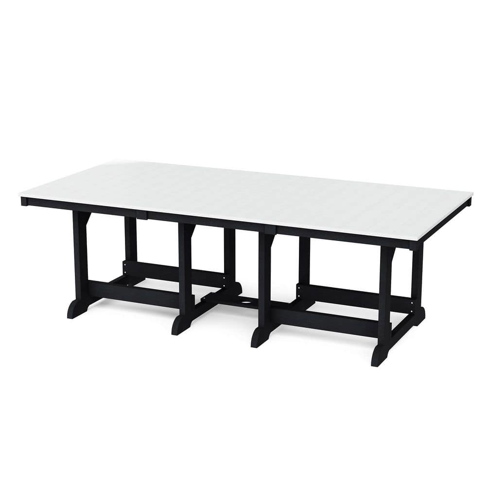 Heritage White and Black HDPE Plastic 44 in. x 94 in. Outdoor Dining Table price history on PriceWatchPro
