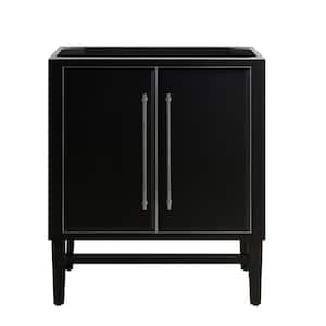 Mason 30 in. Bath Vanity Cabinet Only in Black with Silver Trim