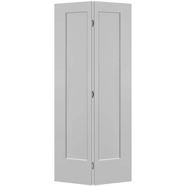 Masonite 36 in. x 80 in. 1-Panel Lincoln Park Hollow Core Silver Bullet Molded Composite Bi-Fold Door