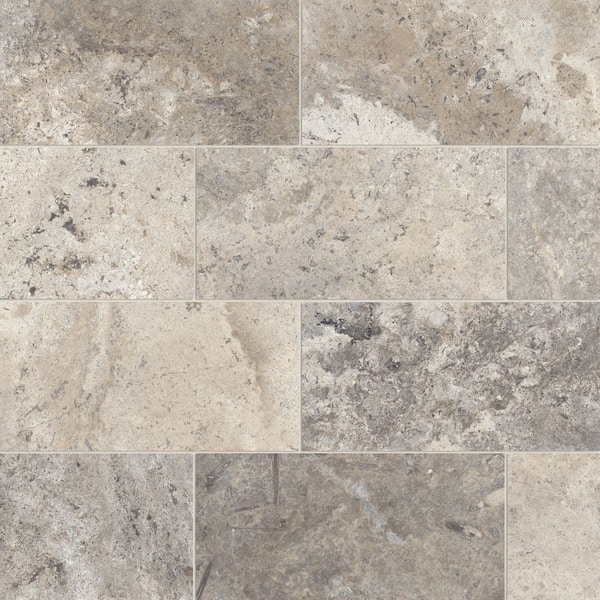 Silver Cream 12 in. x 24 in. Filled & Honed Travertine Floor Tile (10 sq. ft. /Case)