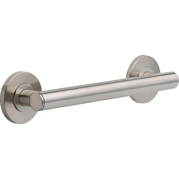 Delta Contemporary 12 in. x 1-1/4 in. Concealed Screw ADA Compliant  Bathroom Shower Grab Bar in Brilliance Stainless Steel