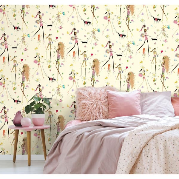 28.29 sq. ft. Fun Chic Yellow Peel and Stick Wallpaper
