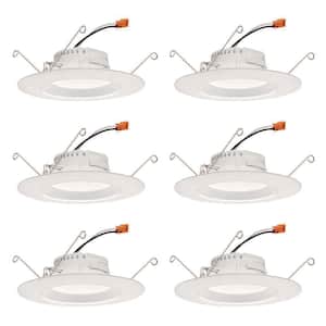 Contractor Select RetroBasics 5/6 in. Selectable CCT Integrated LED Retrofit White Recessed Light Trim (6-Pack)
