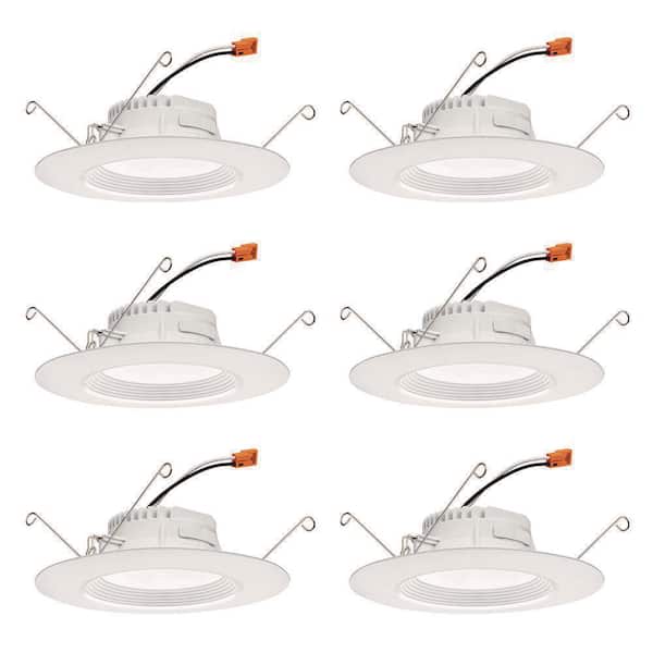 Juno Contractor Select RetroBasics 5/6 in. Selectable CCT Integrated LED Retrofit White Recessed Light Trim (6-Pack)
