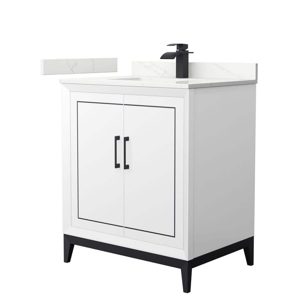 Marlena 30 in. W x 22 in. D x 35.25 in. H Single Bath Vanity in White with Giotto Quartz Top price history on PriceWatchPro
