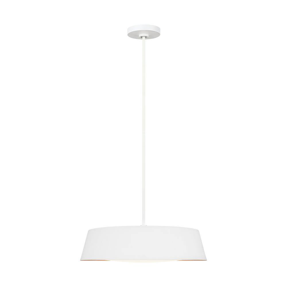 Matte White Glass Drum Pendant Light with Silk Shade