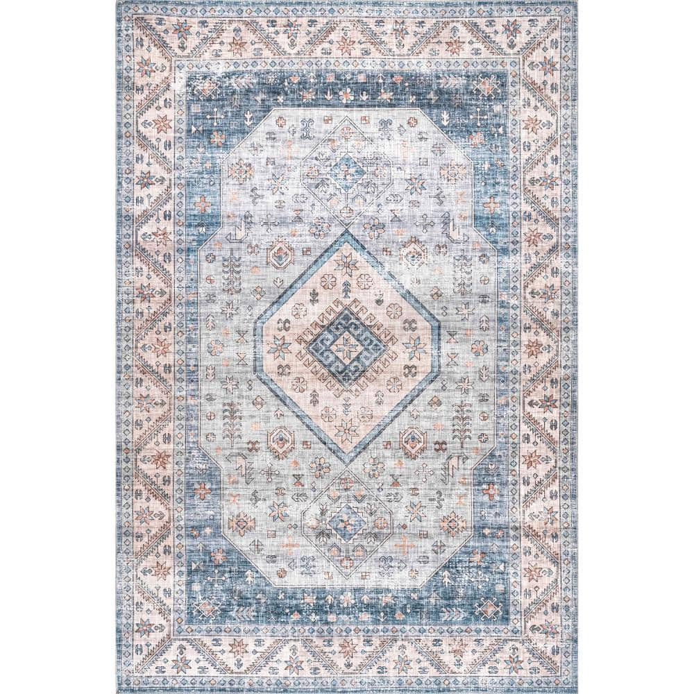 Shop Harley 4x6 Area Rug Blue & Cream, Indoor Rugs