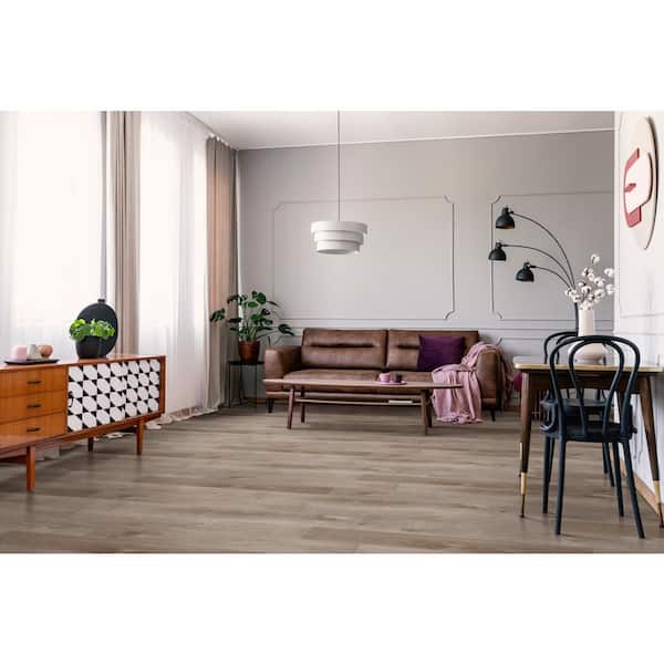 Mystic Gray 20 MIL x 9 in. W x 60 in. L Waterproof Click Lock Luxury Vinyl Plank Flooring (18.7 sq. ft./Case)
