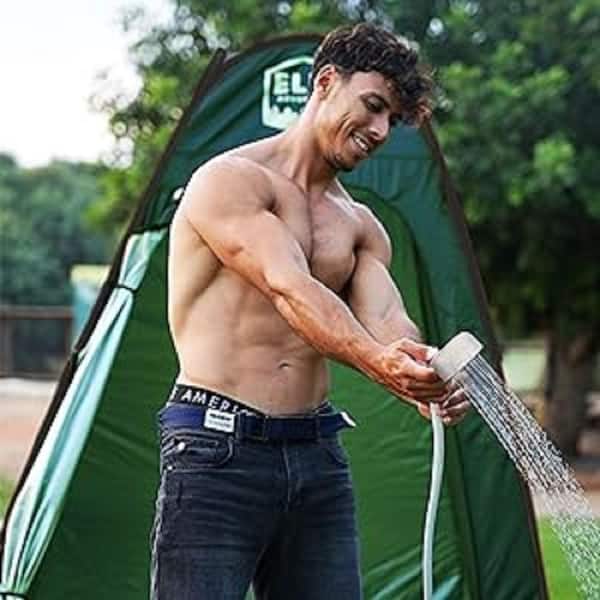 Camping Duschtent Mit LED Sensorlicht – Pop-Up Umkleidezelt, 180x150 Cm, UV-Schutz, Für Strand & Outdoor