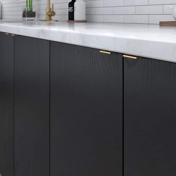 Lincoln Collection 1 in. (25 mm) Modern Satin Gold Cabinet Egde Pull