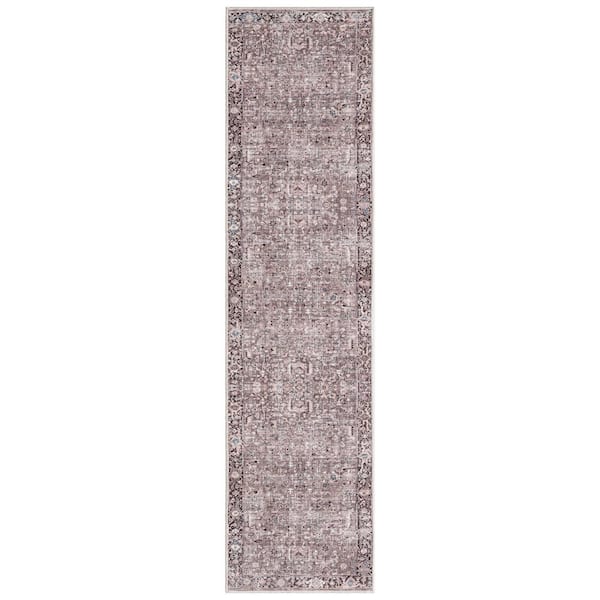 Everwash Callaghan Edith Lavender Grey 2 ft. x 7 ft. Geometric Machine Washable Area Rug