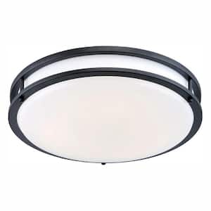 16 in. Oil Rubbed Bronze/White Low-Profile LED Ceiling Light