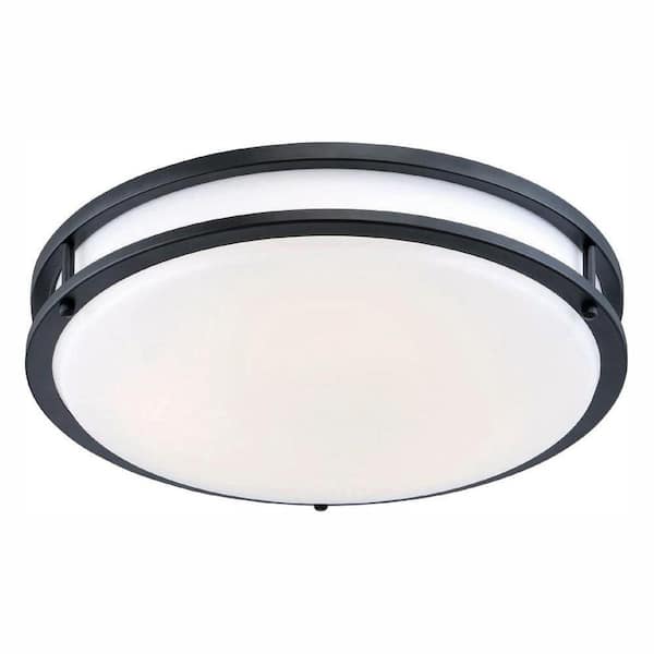 EnviroLite 16 in. Oil Rubbed Bronze/White Low-Profile LED Ceiling Light