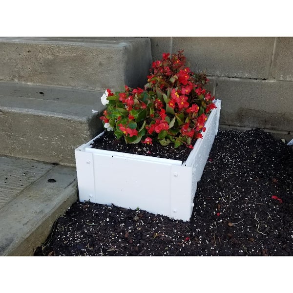 12 in. x 26 in. White Vinyl Raised Garden Bed