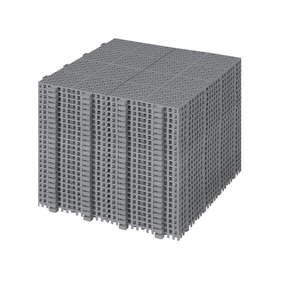 12 x 12 in. Interlocking Drainage Mat Anti-Slip Floor PVC Exercise/Gym/Bathroom/Garage Flooring Plastic Tiles(24-Pieces)