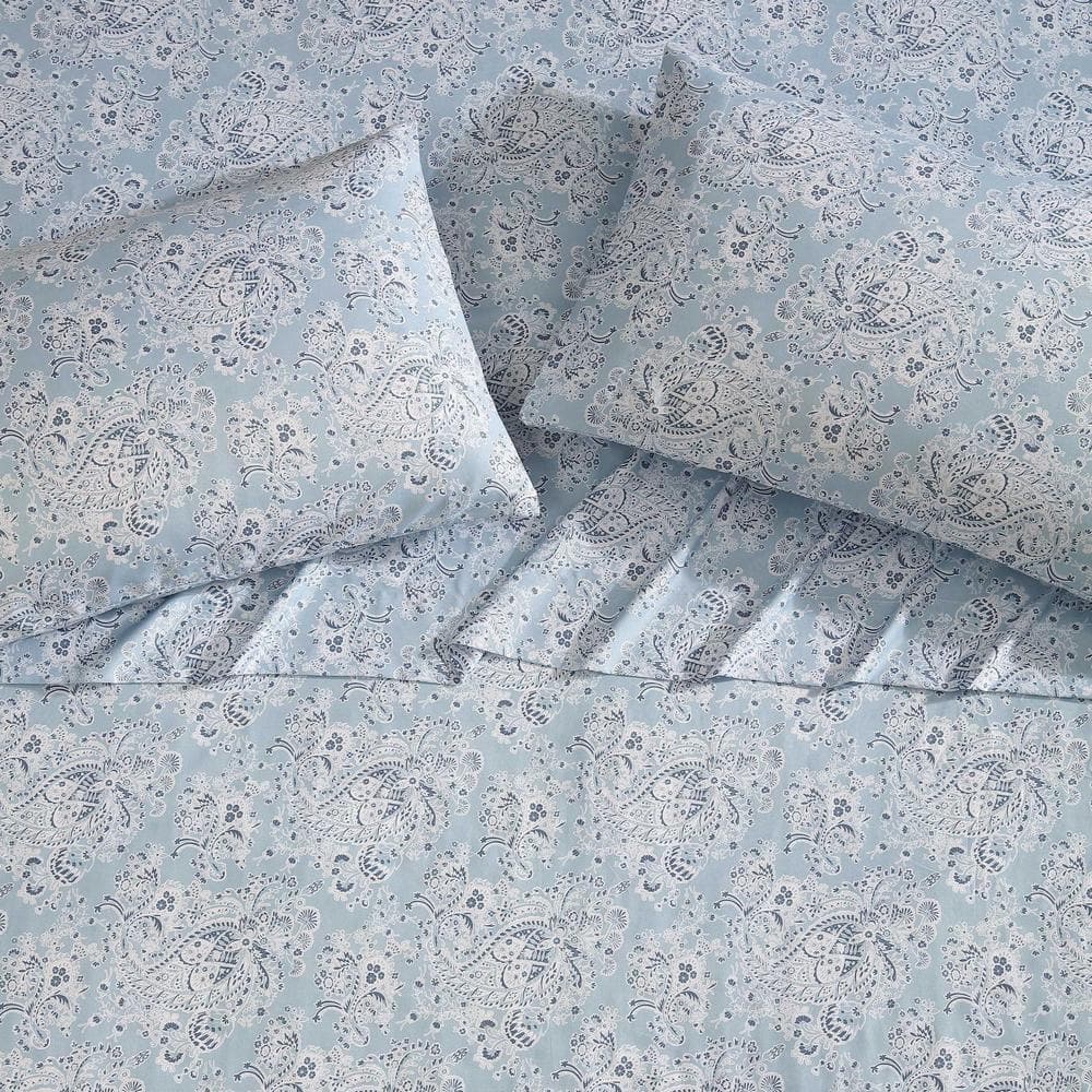 Prairieland Paisley Blue Twin Microfiber Sheet Set