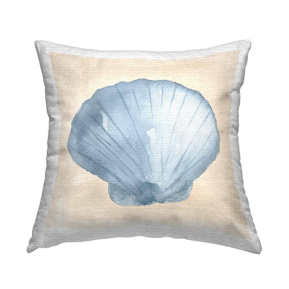 Beige Nautical Clam Shell Blue Square Outdoor Throw Pillow price history on PriceWatchPro