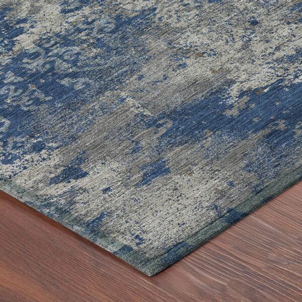 Chantille Machine Washable Indoor/Outdoor Abstract ACN2788 Navy 2 ft. x 7 ft. Runner Rug