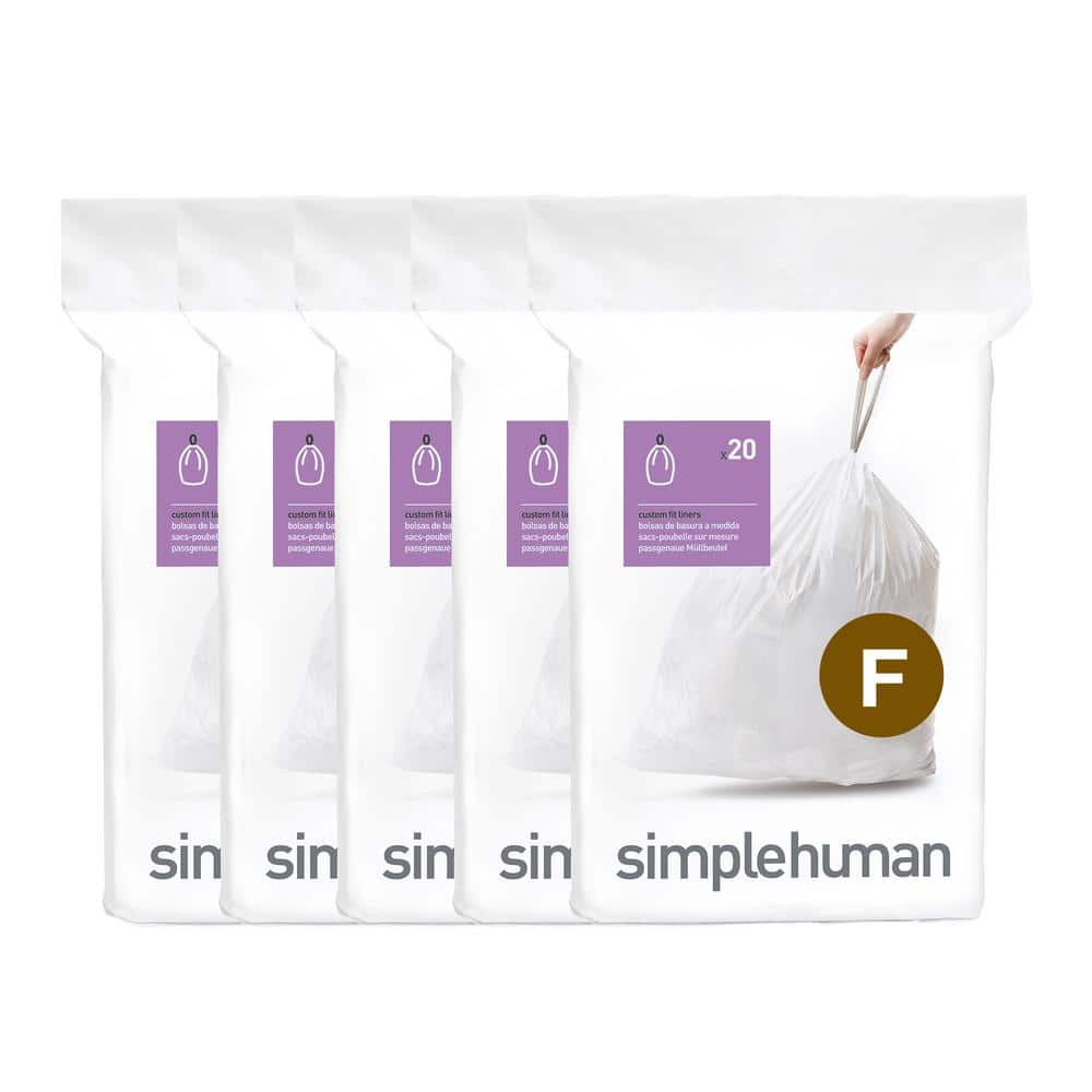 25 Liter to 30 Code F Liter Custom-Fit Kitchen Drawstring Trash Bag Liners 